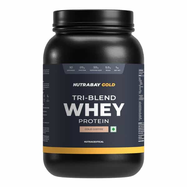 Nutrabay Gold Tri-Blend Whey Protein Cafe Mocha - 1Kg