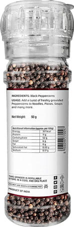 Lunn Black Peppercorn Grinder 50g (Pack Of 2)