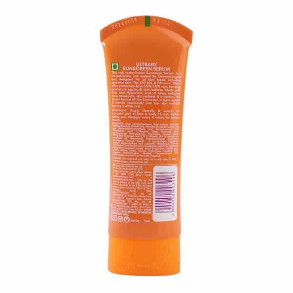 Lotus Herbals Ultrarx Sunscreen Serum Spf 60+ Pa++++ | For All Skin Types | 75G