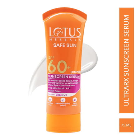 Lotus Herbals Ultrarx Sunscreen Serum Spf 60+ Pa++++ | For All Skin Types | 75g