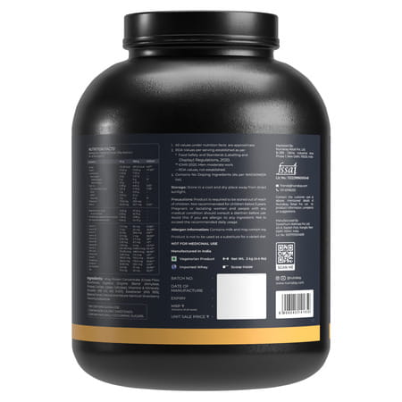 Nutrabay Gold 100% Whey Protein Concentrate Strawberry Milkshake - 2kg