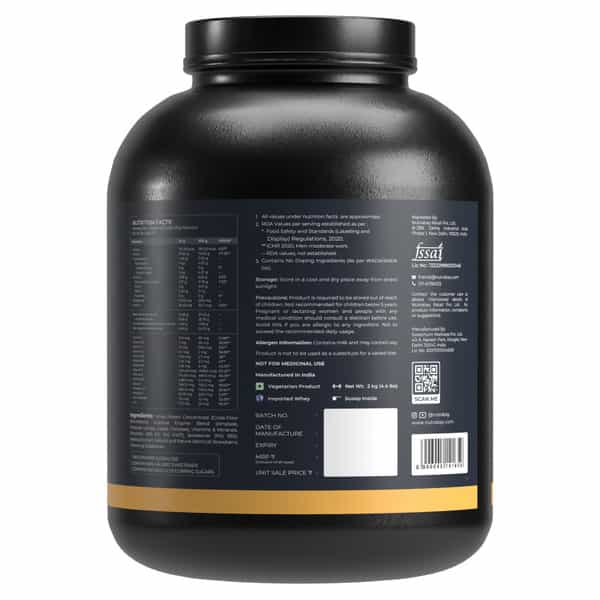 Nutrabay Gold 100% Whey Protein Concentrate Strawberry Milkshake - 2Kg