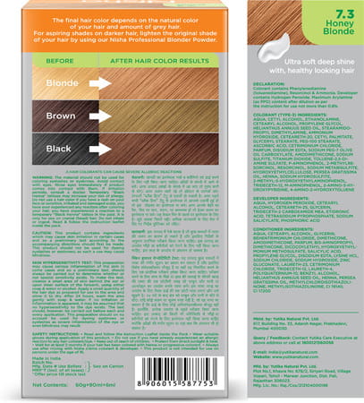 Nisha Creme Hair Color 7.3 Honey Blonde 150g Pack Of 3 | Permanent Hair Colour For Women & Men