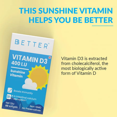 Bbetter Vitamin D3 60 Softgels Bottle