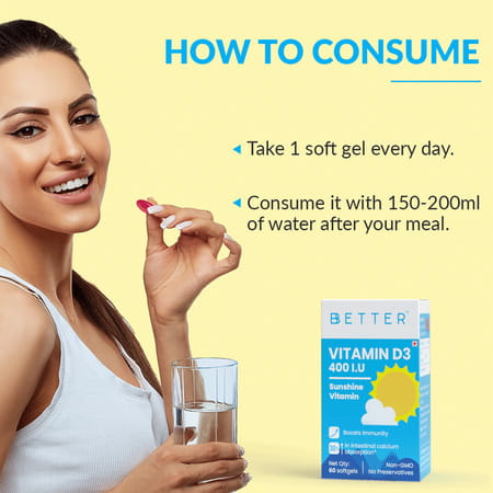 Bbetter Vitamin D3 60 Softgels Bottle