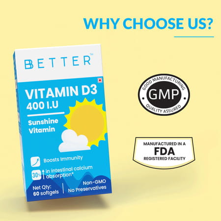Bbetter Vitamin D3 60 Softgels Bottle
