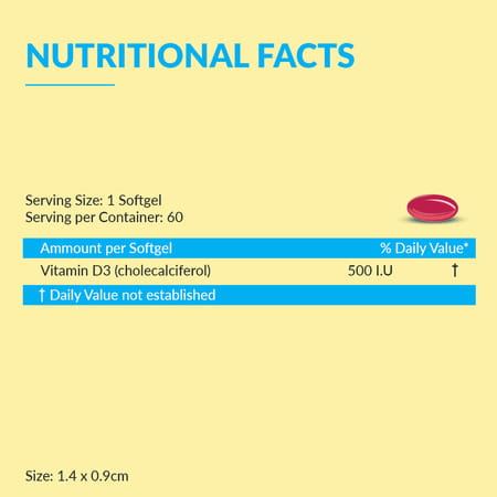 Bbetter Vitamin D3 60 Softgels Bottle