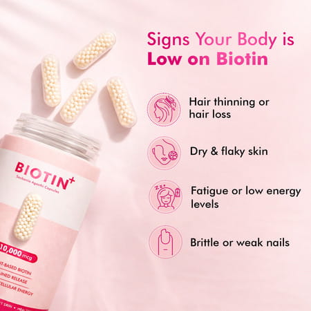 Dr. Morepen Biotin+ Capsules With 10000 Mcg Pure Sesbania Agasthi Extract - 60n