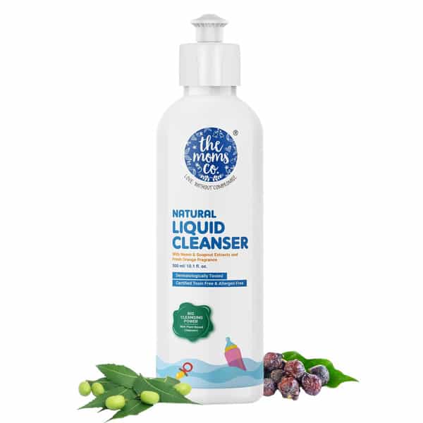 The Moms Co Natural Liquid Cleanser Neem & Soapnut Ext & Orange Fragrance 300Ml