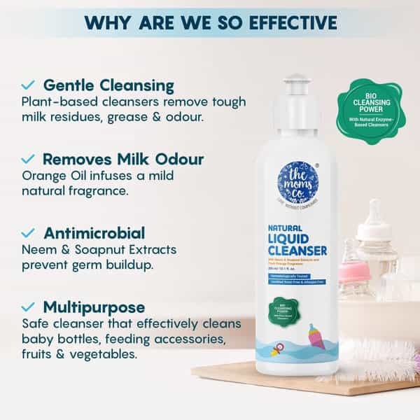 The Moms Co Natural Liquid Cleanser Neem & Soapnut Ext & Orange Fragrance 300Ml