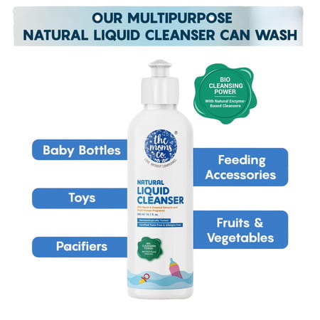 The Moms Co Natural Liquid Cleanser Neem & Soapnut Ext & Orange Fragrance 300ml