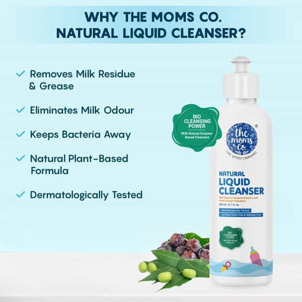 The Moms Co Natural Liquid Cleanser Neem & Soapnut Ext & Orange Fragrance 300Ml