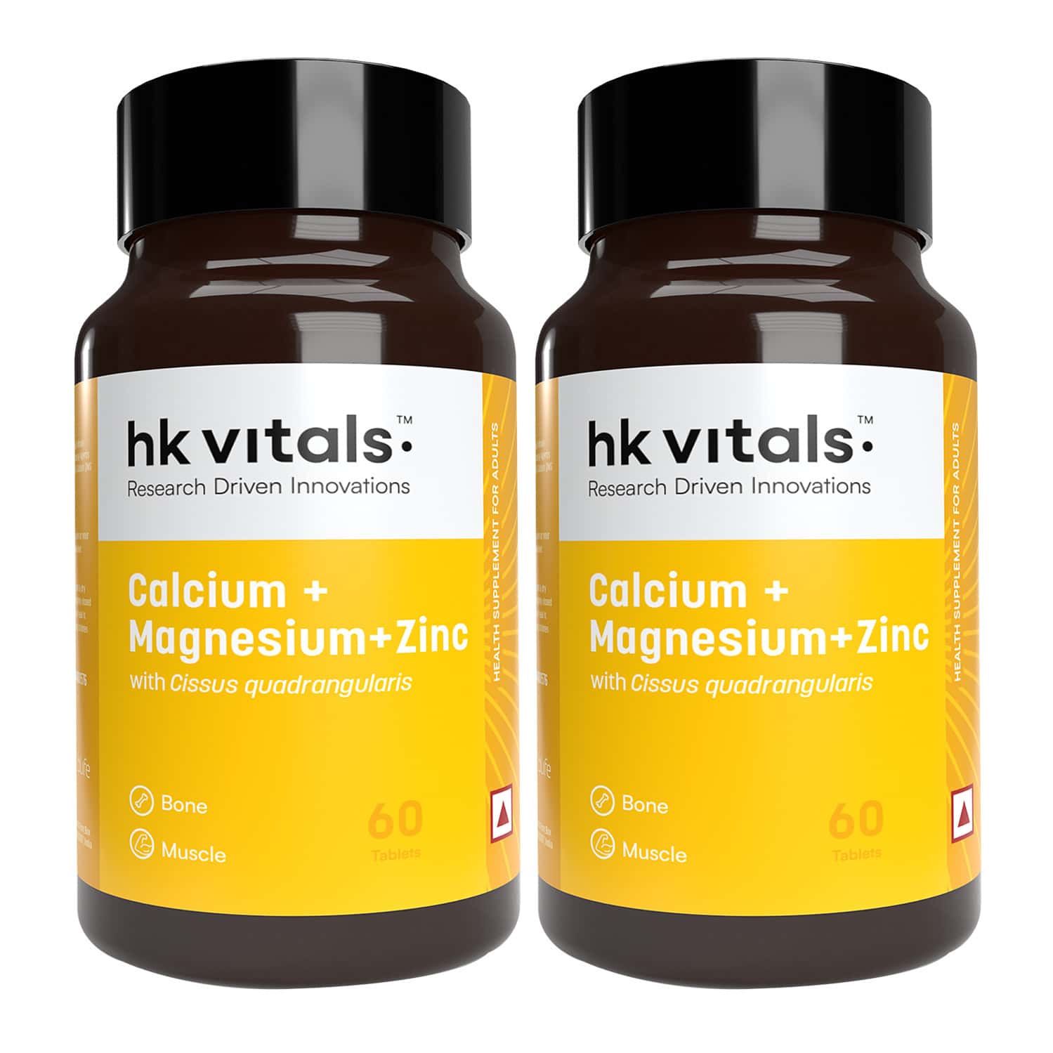 Hk Vitals Calcium+magnesium+zinc Vitamin D3 | Bone Health (120 Tablets) (2 X 60 Tablets)