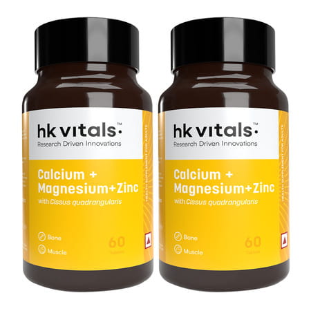 Hk Vitals Calcium | Magnesium & Zinc (120 Tabs) | With D3 | Bone & Joint Support