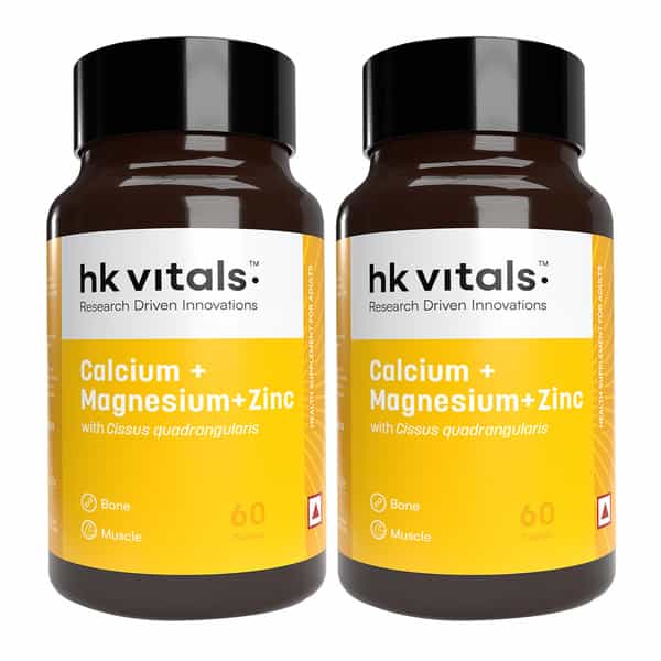 Hk Vitals Calcium | Magnesium & Zinc (120 Tabs) | With D3 | Bone & Joint Support