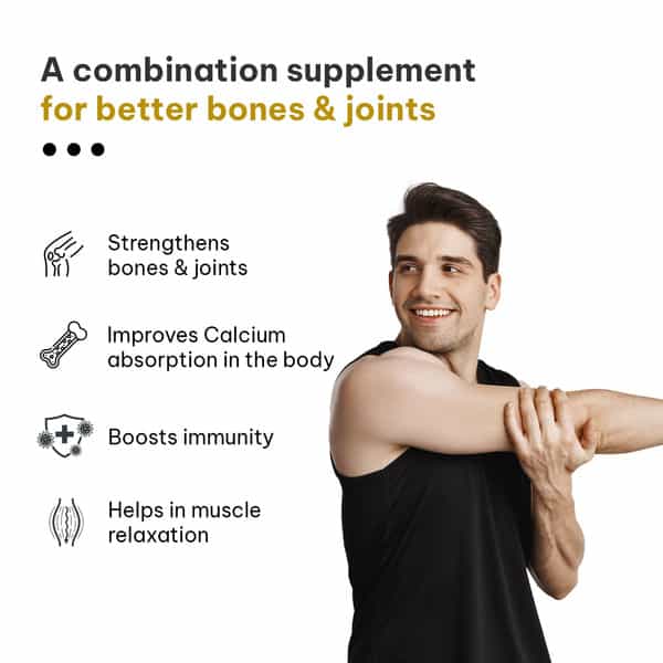 Hk Vitals Calcium | Magnesium & Zinc (120 Tabs) | With D3 | Bone & Joint Support