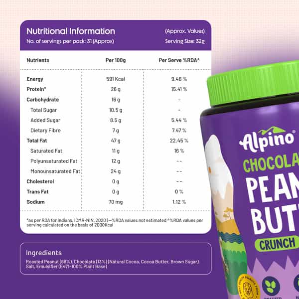 Alpino Chocolate Peanut Butter Crunch Jar 1 Kg