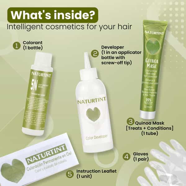 Naturtint Permanent Hair Colour 5N Light Chestnut Brown 170Ml Ammonia Free 92% Natural Ingredients