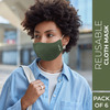 Self Lub Unisex Reusable And Washable Cloth Mask- Pack Of 6 - (Olive Green Navy Blue & Grey)
