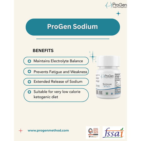 Progen Sodium | Slow Release | 333 Mg Of Sodium | 90 Tablets