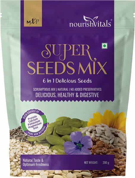 Nourishvitals Healthy Munching Combo | Super Seeds Mix Seeds + Mix Berries (200Gm Each)