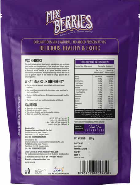 Nourishvitals Healthy Munching Combo | Super Seeds Mix Seeds + Mix Berries (200Gm Each)