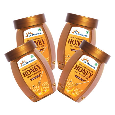 Dr. Morepen 100% Pure Organic Honey Nmr Tested - 250gm Pack Of 4