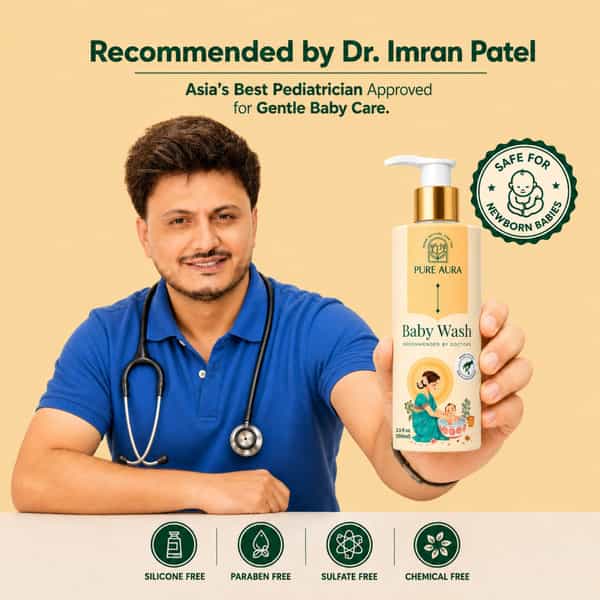 Pure Aura Baby Body Wash Ayurvedic Baby Wash With 12 Natural Herbs 100Ml