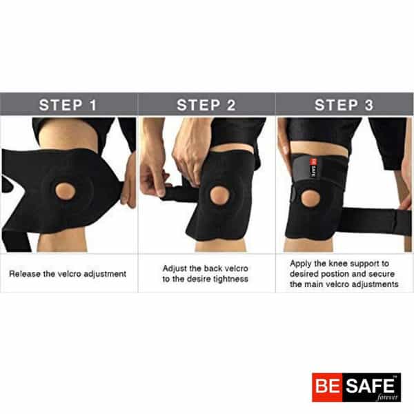 Besafe Forever Knee Cap Support Band Open Patella For Pain Relief | L | Single