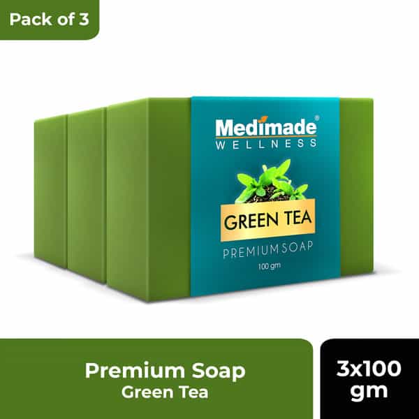 Medimade Green Tea Premium Soap - 100 Gm X 3 ( Pack Of 3 )
