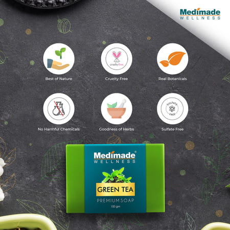 Medimade Green Tea Premium Soap - 100 Gm X 3 ( Pack Of 3 )
