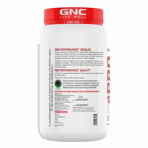 Gnc Pro Performance 100% Whey Protein Powder | 907 G | 24G Protein | 5.5 Grams Bcaa | Mawa Kulfi