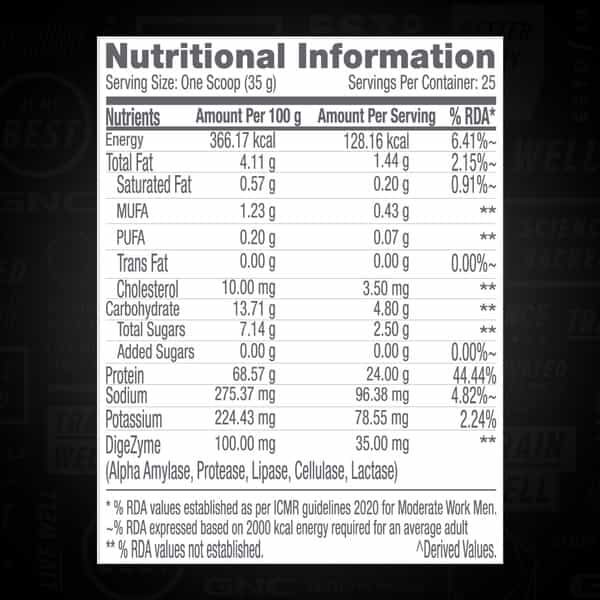 Gnc Pro Performance 100% Whey Protein Powder | 907 G | 24G Protein | 5.5 Grams Bcaa | Mawa Kulfi