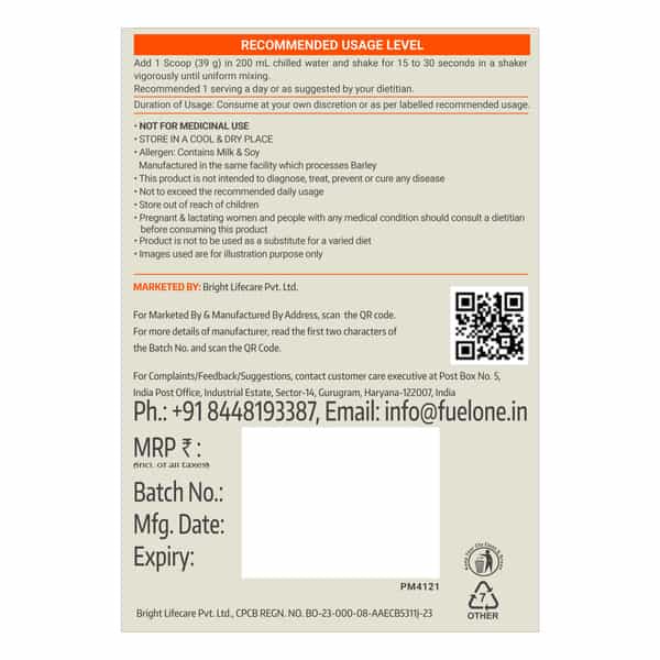 Muscleblaze Fuel One Whey Protein | 5.29 G Bcaa | 4.2 G Glutamic Acid (Chocolate 1 Kg / 2.2 Lb)