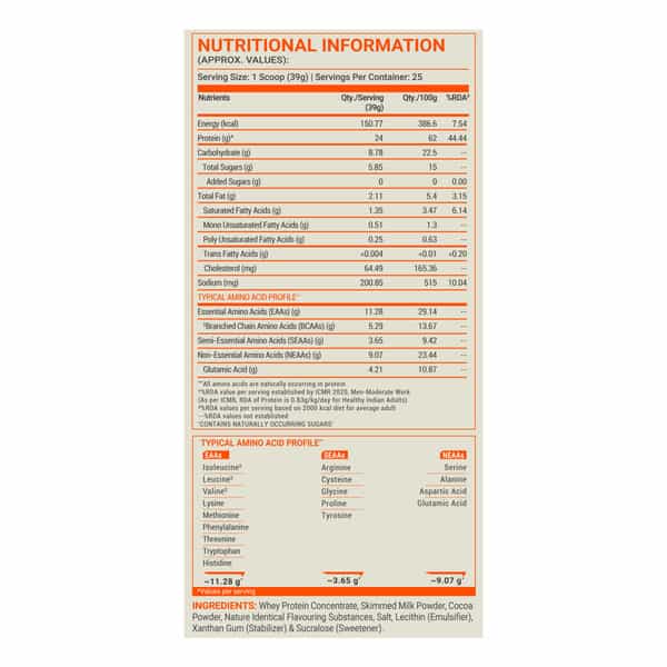 Muscleblaze Fuel One Whey Protein | 5.29 G Bcaa | 4.2 G Glutamic Acid (Chocolate 1 Kg / 2.2 Lb)