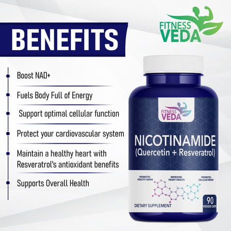 Fitness Veda Nicotinamide (Quercetin + Resveratrol) Nicotinamide Mononucleotide