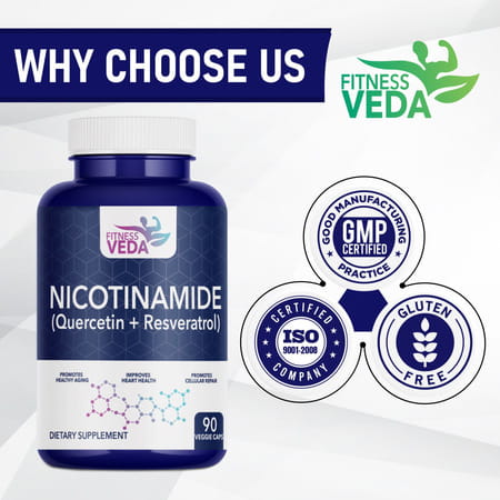 Fitness Veda Nicotinamide (Quercetin + Resveratrol) Nicotinamide Mononucleotide