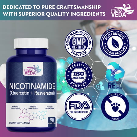 Fitness Veda Nicotinamide (Quercetin + Resveratrol) Nicotinamide Mononucleotide