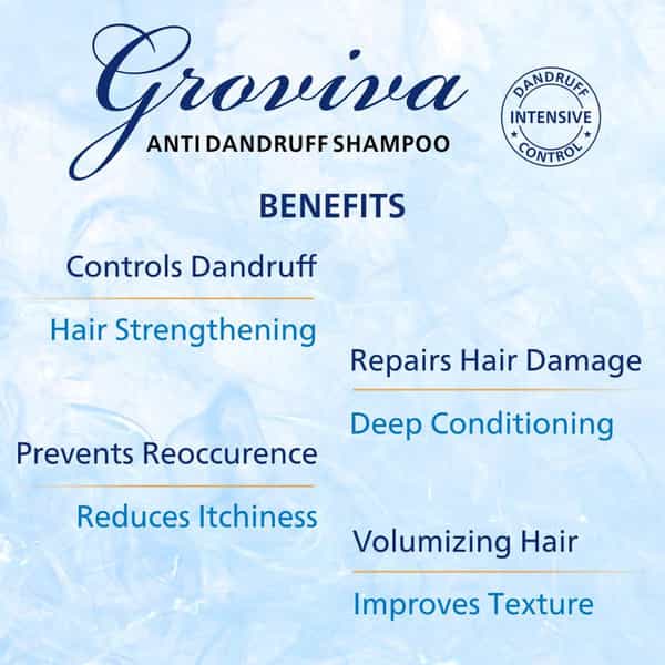 Groviva Anti-Dandruff Shampoo 300 Ml | Reduces Dandruff | Dry Frizzy Hair (Pack Of 4)