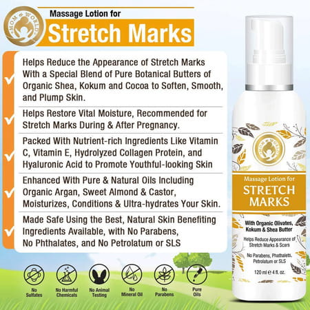 Mom & World Natural Skin Care- Stretch Marks Lotion + Baby Sunscreen Lotion (120 Ml Each)