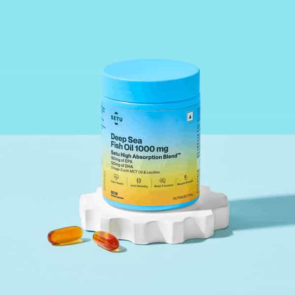 Setu Deep Sea Fish Oil Softgels Ultra-Pure Marine Sourced 1000 Mg Omega 3 (180 Softgel)