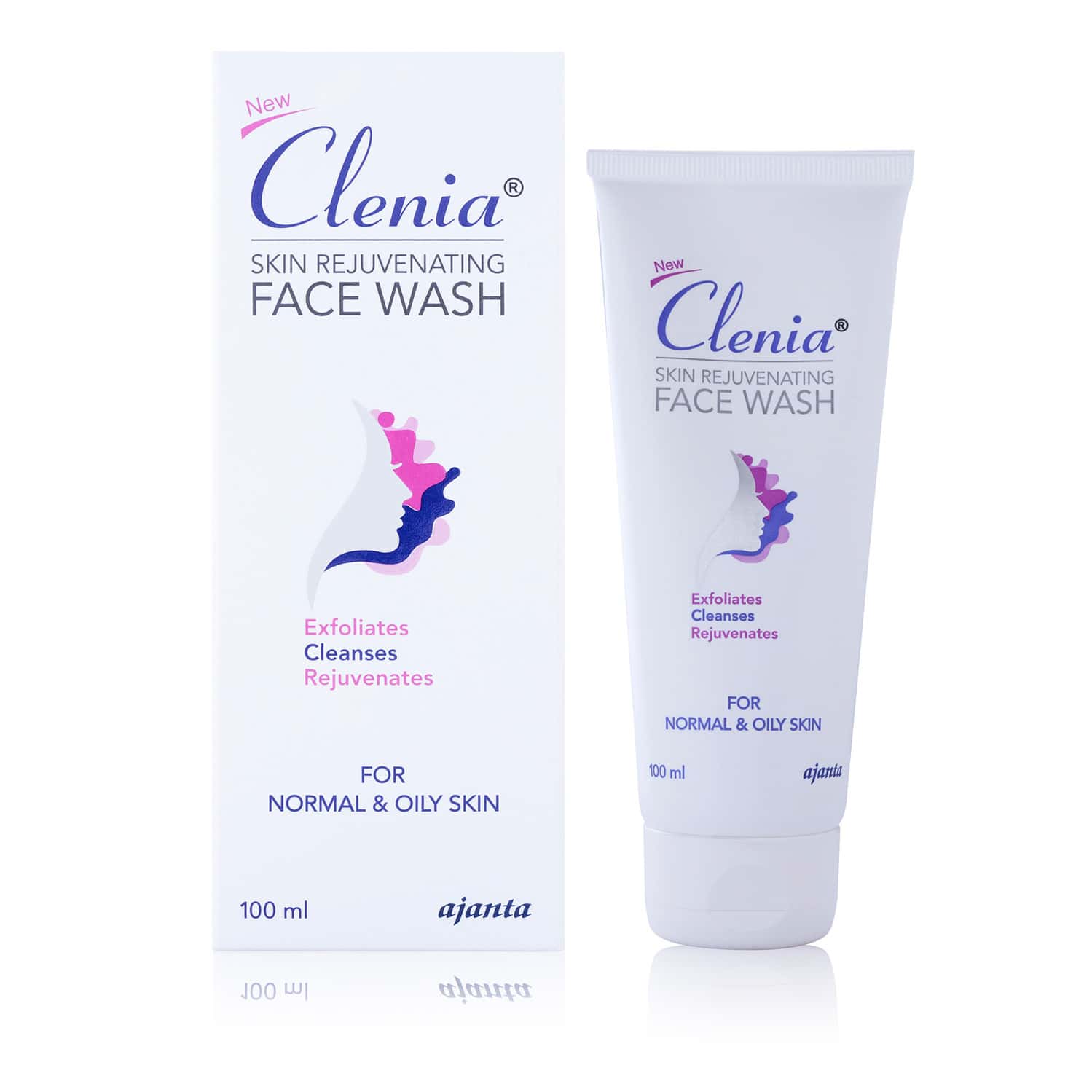 New Clenia Skin Rejuvenating Face Wash Exfoliates Cleanses Rejuvenates For Normal & Oily Skin 100ml