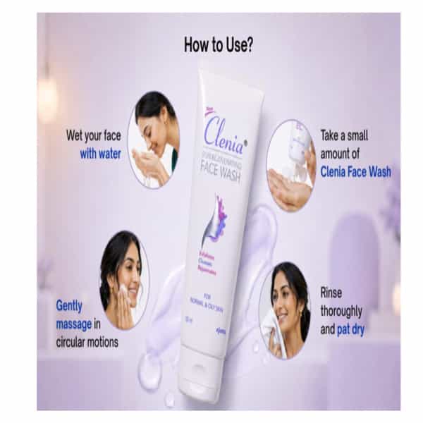 New Clenia Skin Rejuvenating Face Wash Exfoliates Cleanses Rejuvenates For Normal & Oily Skin 100Ml