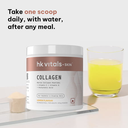 Healthkart Hk Marine Collagen (Lemon| 200g) + Sipper