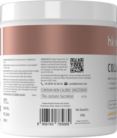 Healthkart Hk Marine Collagen (Lemon| 200g) + Sipper