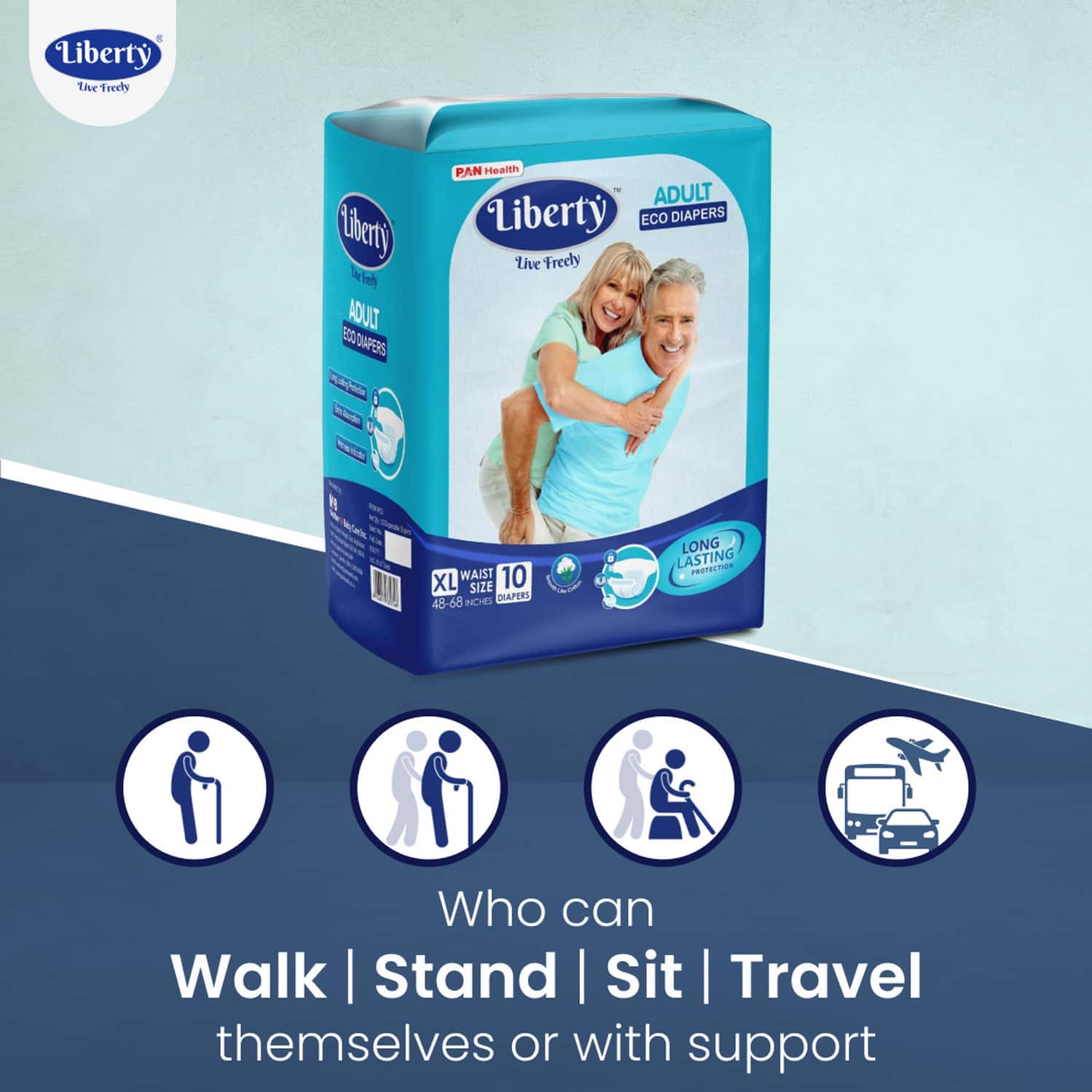 Buy LIBERTY ECO ADULT DIAPERS EXTRA LARGE (XL) 30 COUNT WAIST SIZE 48