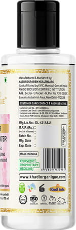 Khadi Organique Rose Water/Skin Toner Enriched With Rose Oil 210 Ml
