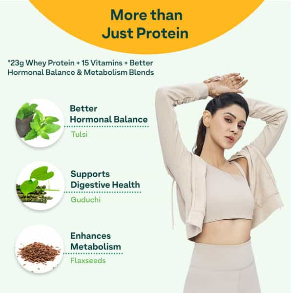 Oziva Protein & Herbs For Women Mango (1Kg) | For Weight Control Clean