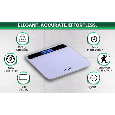 Venus (India) Electronic Digital Personal Bathroom Weight Machine | Upto 180kg | Eps-2799-New-Purple