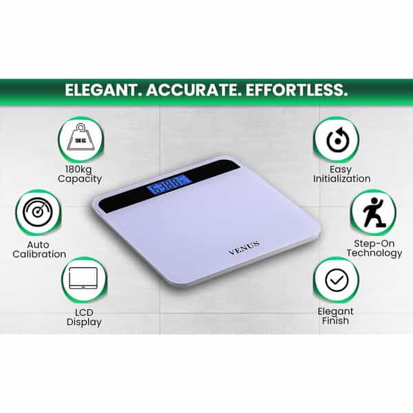 Venus (India) Electronic Digital Personal Bathroom Weight Machine | Upto 180Kg | Eps-2799-New-Purple